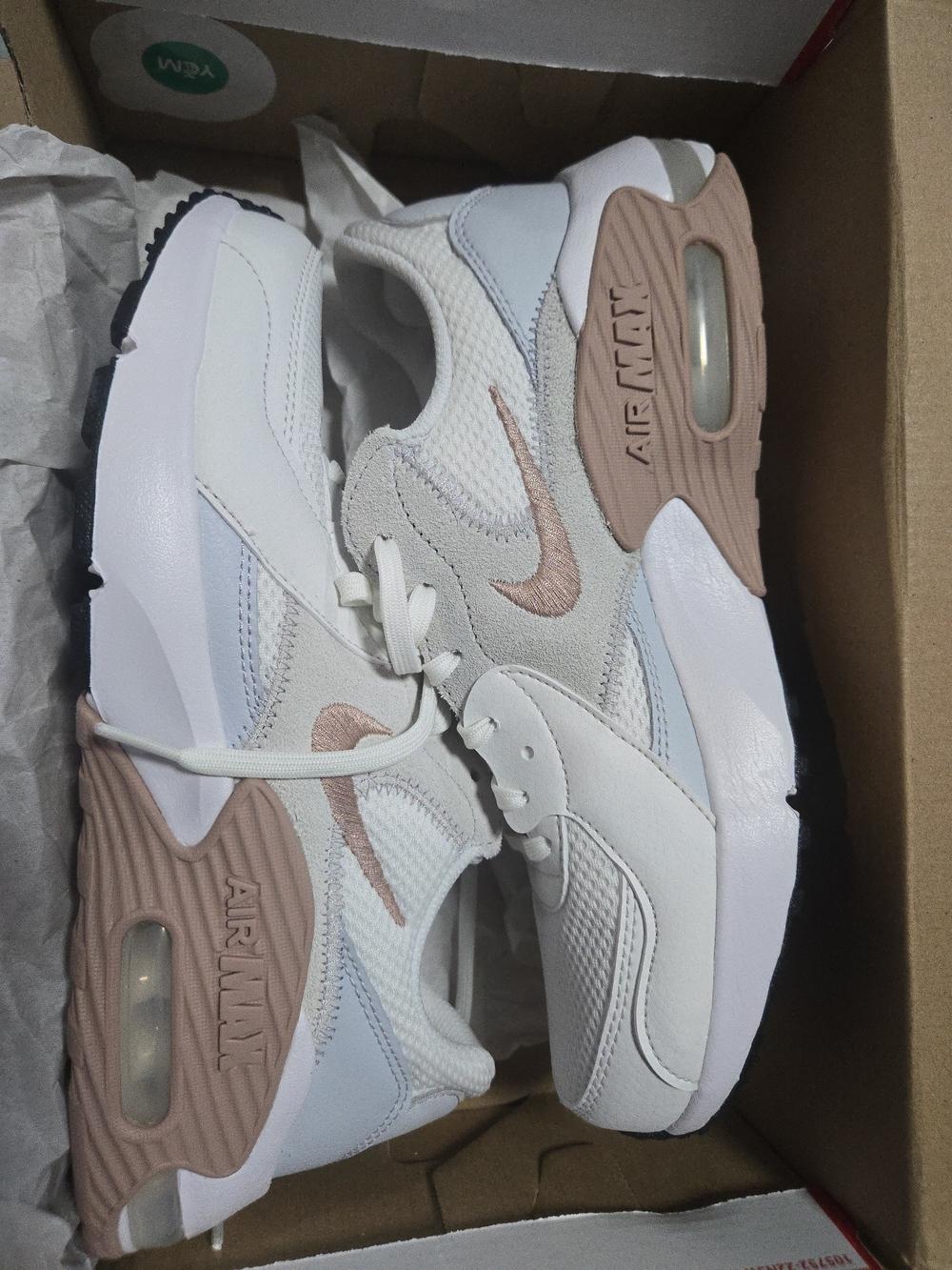 Nike Women’s Air Max Casual Sneaker — White with Blush Accents